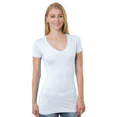 ULTRA LADY V-NECK T-SHIRT 100% COTTON BAYSIDE
